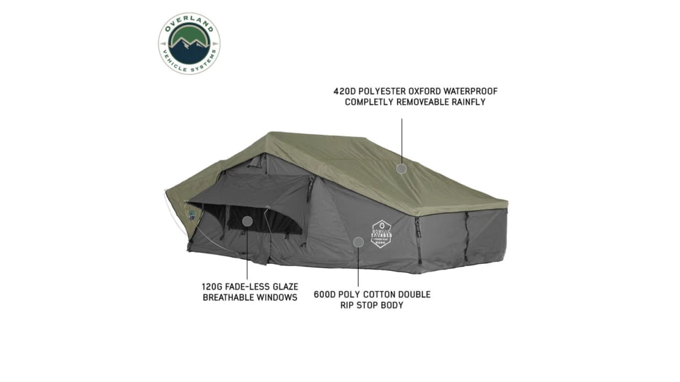 Overland Vehicle Systems N3E Nomadic 3 Extended Roof Top Tent W/ Annex 4 Overland Vehicle Systems N3E Nomadic 3 Extended Roof Top Tent W/ Annex - Image 2