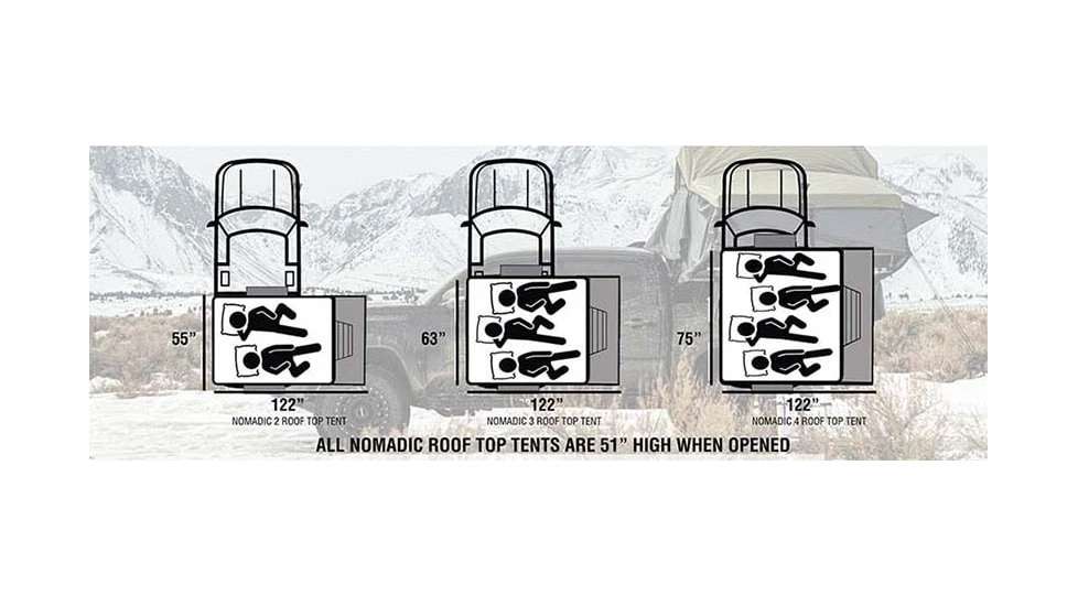 Overland Vehicle Systems Nomadic Extended Roof Top Tent - 3+ Person, 4 Season 9 Overland Vehicle Systems Nomadic Extended Roof Top Tent - 3+ Person, 4 Season - Image 7