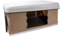 TRUSTMADE Hardshell Rooftop Tent -Alps Mountaineering Shop opplanet trustmade hardshell rooftop tent white grey 82 7x49x35 4in or02rt01 whitegrey av 1